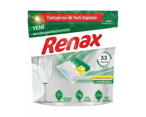 Капсулы для посудомоечных машин Renax All in One, 33 шт.